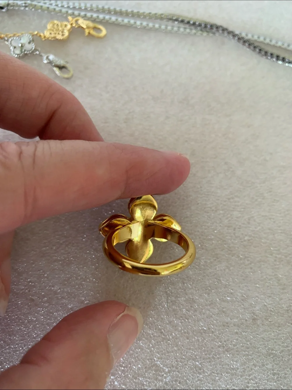 Gold Butterfly Crystal Accent Women's Ring (Gold plated) size 7